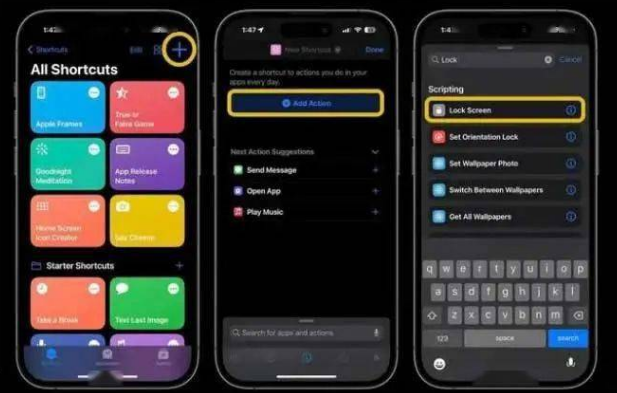 蕲春苹果14锁屏维修店分享iPhone14升级iOS16.4后如何创建锁屏快捷方式 
